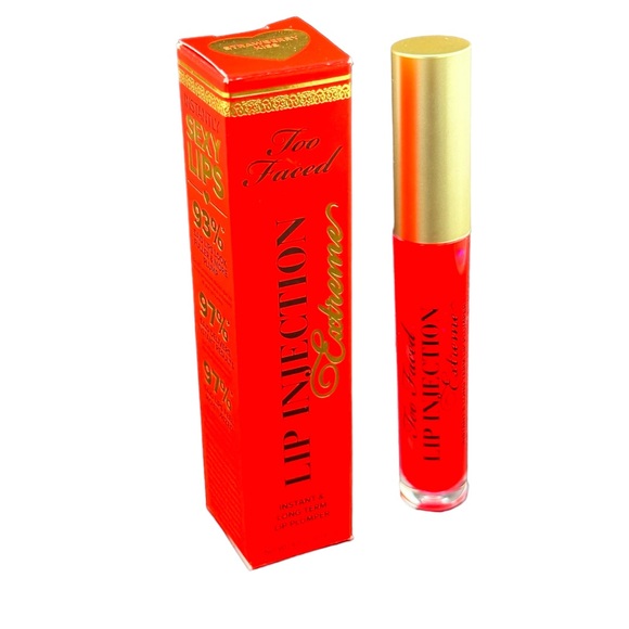 New in Box Too Faced Lip Injection Extreme Lip Plumper Gloss Strawberry Kiss - Picture 2 of 12